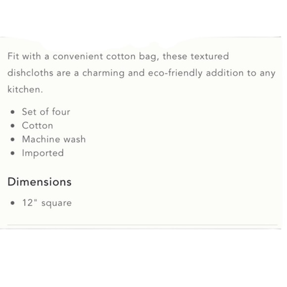 NEW Anthropologie set of 4 dishcloths and cotton bag - Picture 3 of 3